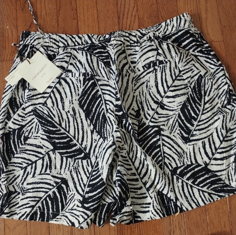 Cynthia Rowley 100percent Linen Tropical Print Shorts 2X - Picture 11 of 12